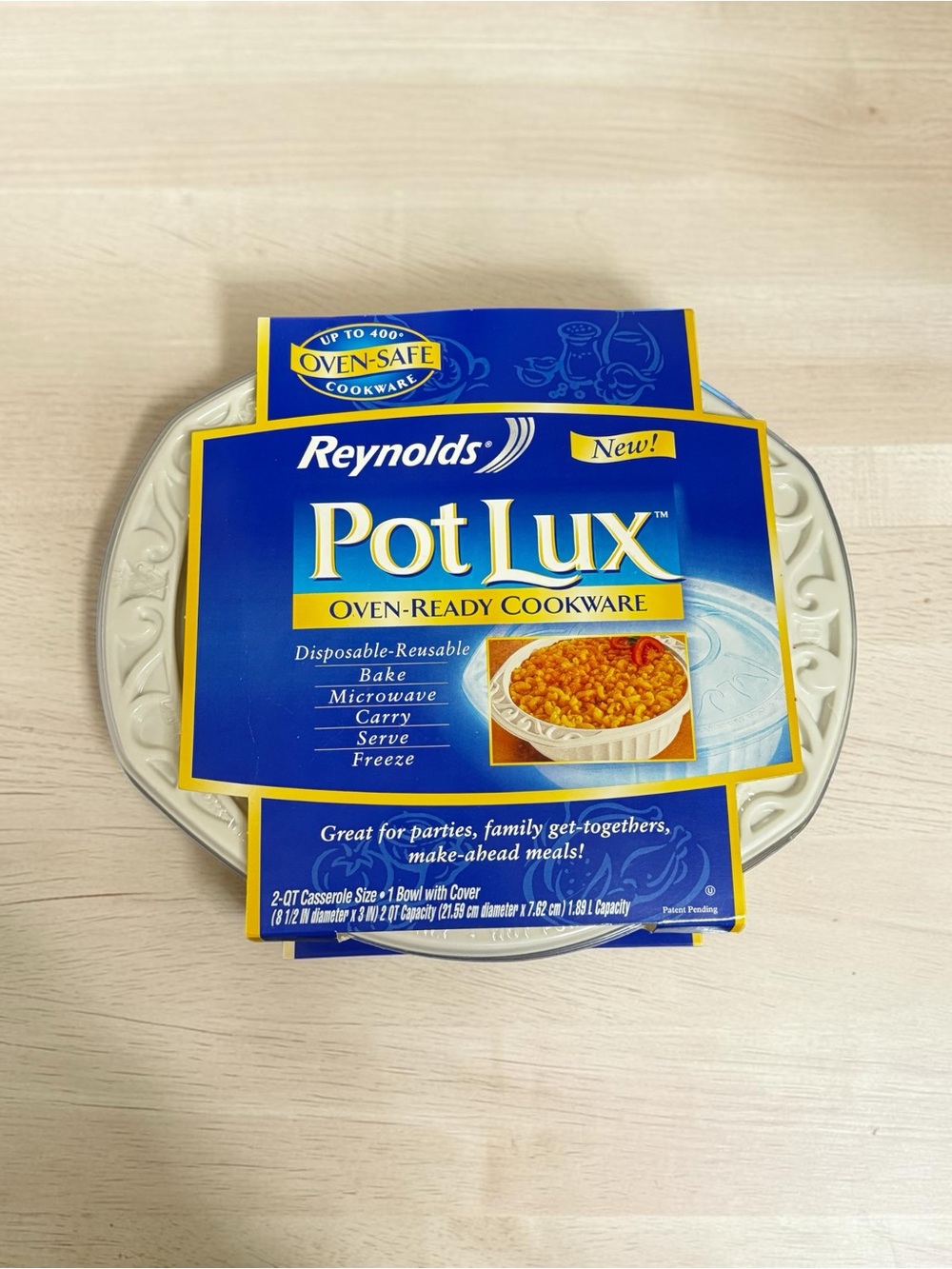 Reynolds Pot Lux Oven-Ready Cookware Casserole Disposable Reusable 2QT Vintage